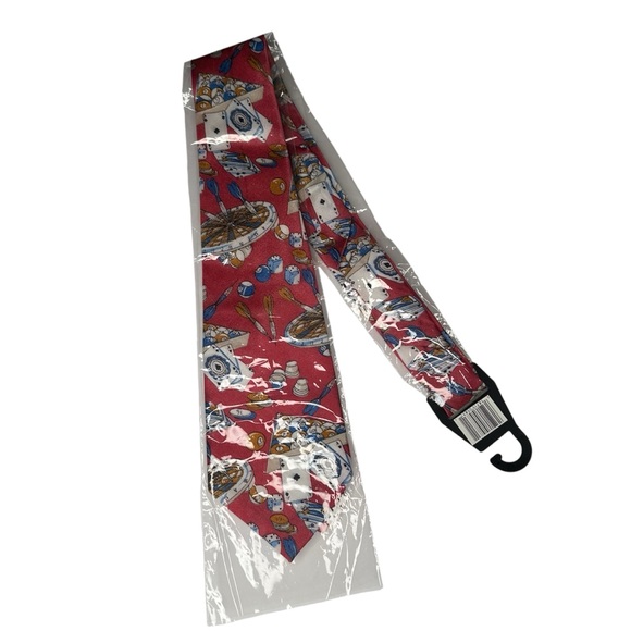 Gentlemen’s Cards and Darts Game Night Neck Tie - Picture 1 of 7